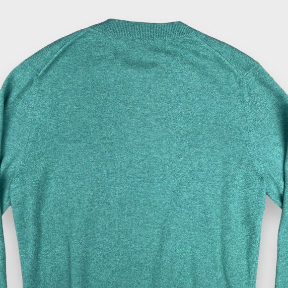 $616 PAUL SMITH 100% CASHMERE Green Crewneck Long Sleeve Sweater Mens Size M - Picture 13 of 16